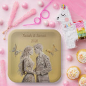 新郎新婦のウェディングギフト ペーパープレート (パーティー)