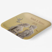 新郎新婦のウェディングギフト ペーパープレート (傾斜あり)