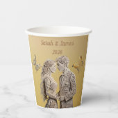 新郎新婦のウェディングギフト 紙コップ (正面)
