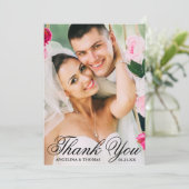 新郎新婦のエレガントな結婚式ありがとう写真 サンキューカード (スタンド正面)
