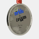 新郎新婦のエレガントな結婚式のオーナメント メタルオーナメント (右)