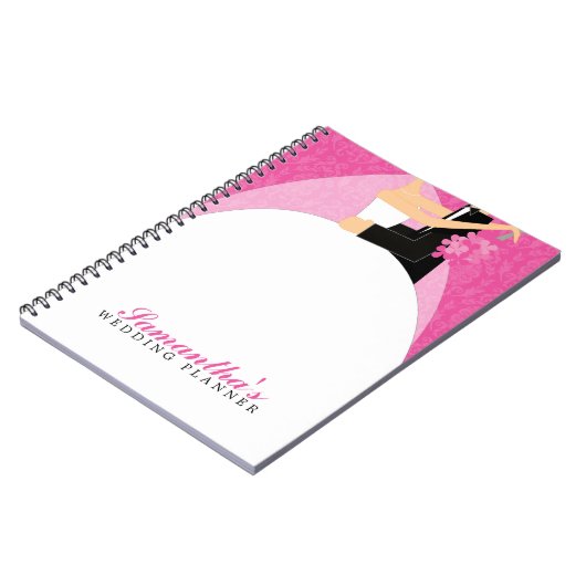 新郎新婦のカスタムなウェディングプランナー{ピンク} ノートブック (左側)