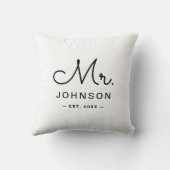 新郎新婦のカスタム姓 クッション (裏面)