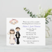新郎新婦のカップルのウェディングシャワーの招待状 招待状 (スタンド正面)