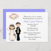 新郎新婦のカップルのウェディングシャワーの招待状 招待状 (正面/裏面)