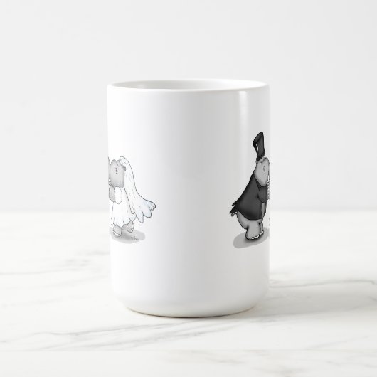 新郎新婦のカバのマグ コーヒーマグカップ (中央)
