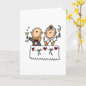 新郎新婦のカードに乾杯 カード (黄色い花)