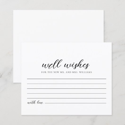 新郎新婦のカードに願う (正面/裏面)