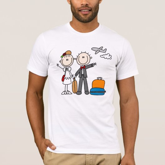 新郎新婦のシャツのためのハネムーンの時間 Tシャツ (正面)
