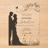 新郎新婦のシルエット アクリル招待状 (正面)