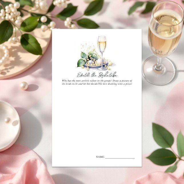 新郎新婦のスケッチブライダルシャワーゲーム ("Sketch the Bride-to-Be" Bridal Shower Game)