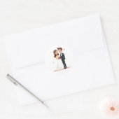 新郎新婦のステッ結婚カー ラウンドシール (封筒)