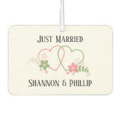 新郎新婦のデート結婚たった今結婚しました カーエアーフレッシュナー (正面)