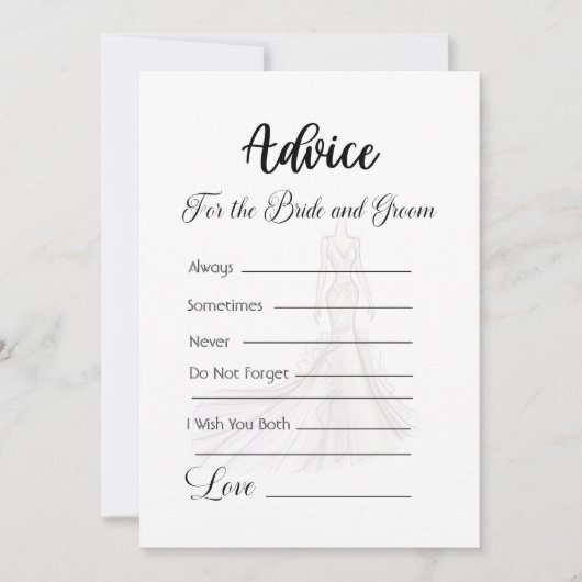 新郎新婦のドレスの結婚アドバイス 招待状 (正面)