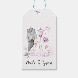 新郎新婦のドレ結婚ス&スーツ ギフトタグ