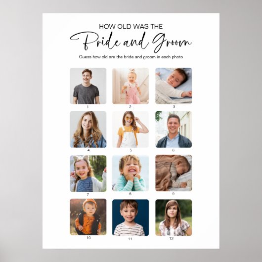 新郎新婦のブライダルシャワーサイン ポスター (正面)