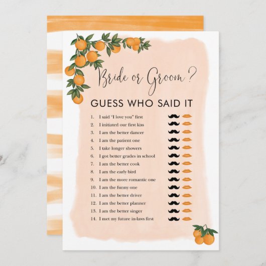 新郎新婦のブライダルシャワー (正面/裏面)