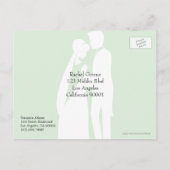 新郎新婦のプラムの葉書を結婚保存する 案内ポストカード (裏面)