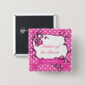 新郎新婦のボタン結婚の母 缶バッジ (正面&裏面)