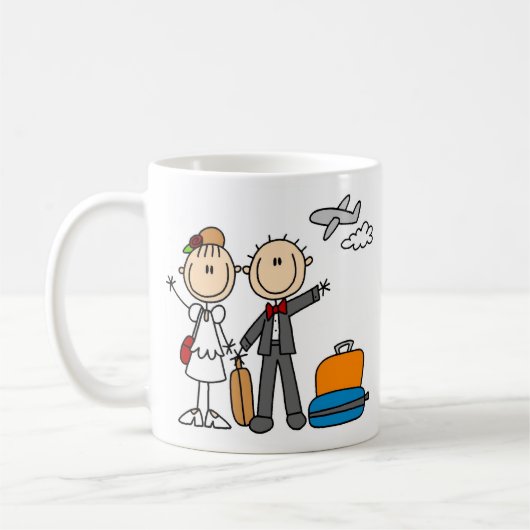 新郎新婦のマグのための新婚旅行の時間 コーヒーマグカップ (左)