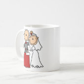 新郎新婦のマグ コーヒーマグカップ (正面左)