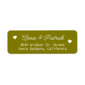 新郎新婦のメー結婚リングオリーブ差出人住所 ラベル (正面)