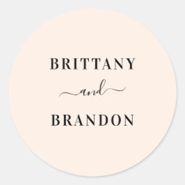 新郎新婦のモダン赤面結婚フェイスシール ラウンドシール