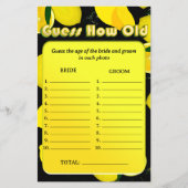 新郎新婦のレモンブラックの年齢を推測 チラシ (正面)