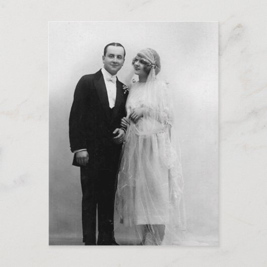 新郎新婦のヴィンテージウェディング ポストカード (正面)