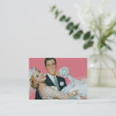 新郎新婦のヴィンテージ運ウェディング 名刺 (スタンド正面)