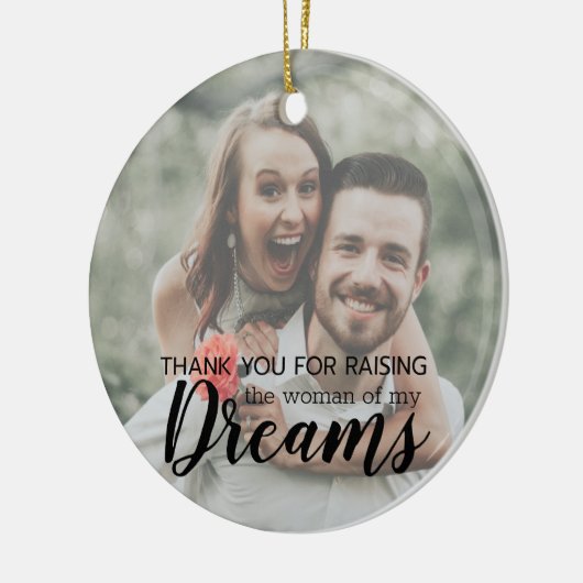 新郎新婦の両親が夢を見る写真 セラミックオーナメント (左)
