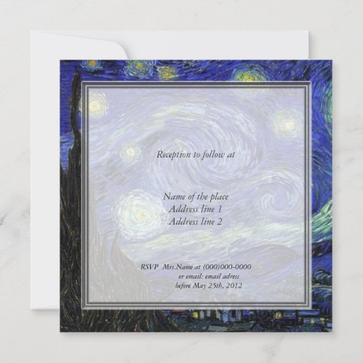 新郎新婦の両親結婚式招待状 招待状 (裏面)