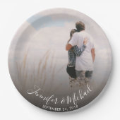 新郎新婦の写真を結婚作成する ペーパープレート (正面)