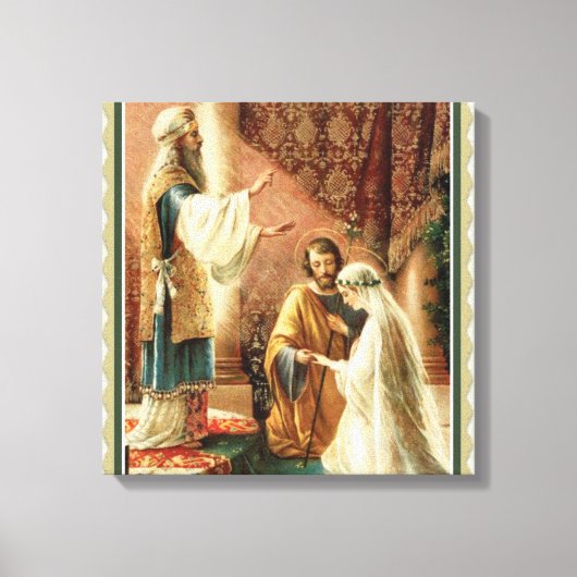 新郎新婦の司祭結婚の婚約 キャンバスプリント (正面)