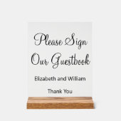 新郎新婦の名前で私たちのゲストブックに署名して アクリルサイン (正面)