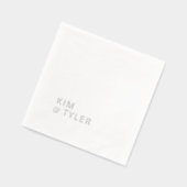 新郎新婦の名前シンプルタイポグラフィ結婚の 箔ナプキン (左)