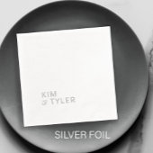 新郎新婦の名前シンプルタイポグラフィ結婚の 箔ナプキン