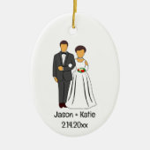 新郎新婦の名前結婚式の引き出物 セラミックオーナメント (正面)