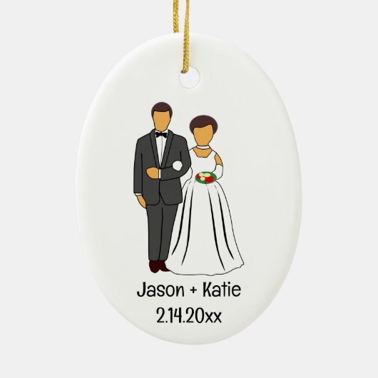 新郎新婦の名前結婚式の引き出物 セラミックオーナメント (裏面)