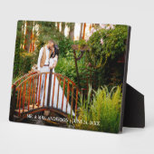 新郎新婦の名前Date 5x7結婚の写真 フォトプラーク (側面)