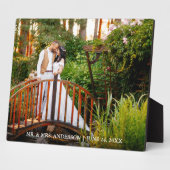 新郎新婦の名前Date 8x10の結婚写真 フォトプラーク (側面)