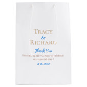 新郎新婦の名結婚前に感謝 ミディアムペーパーバッグ (正面)