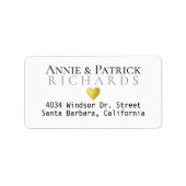 新郎新婦の名結婚前のラベル（住所） ラベル (正面)