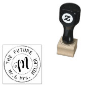 新郎新婦の姓サークルモノグラム ラバースタンプ (押印)