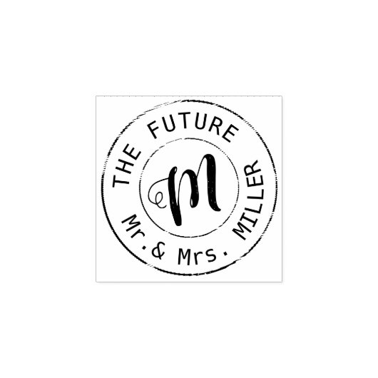 新郎新婦の姓サークルモノグラム ラバースタンプ (インプリント)