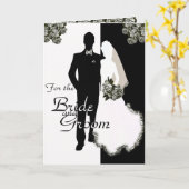 新郎新婦の婚礼カード カード (黄色い花)