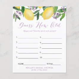 新郎新婦の年齢を推測するブライダルシャワーフォトゲーム チラシ