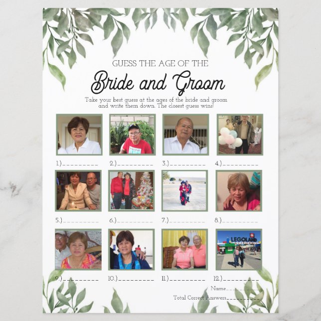 新郎新婦の年齢を推測 (正面)