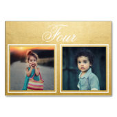 新郎新婦の年齢エレガントの上品な金ゴールドテーブル番号 テーブルナンバー (裏面)