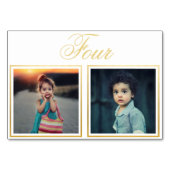 新郎新婦の年齢エレガントの上品な金ゴールドテーブル番号 テーブルナンバー (正面)